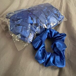 Blue Satin Scrunchie Set